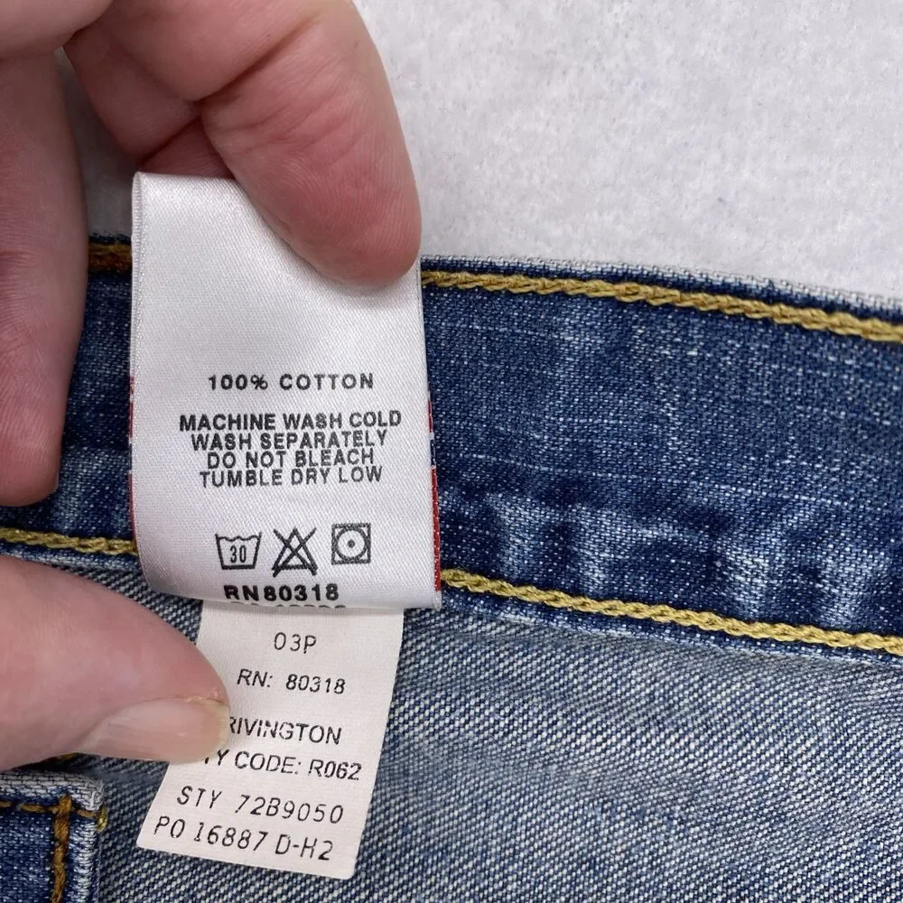 Lucky Brand Dungarees 36x28 Rivington Loose Fit Blue Jeans Vintage Made in Mexic